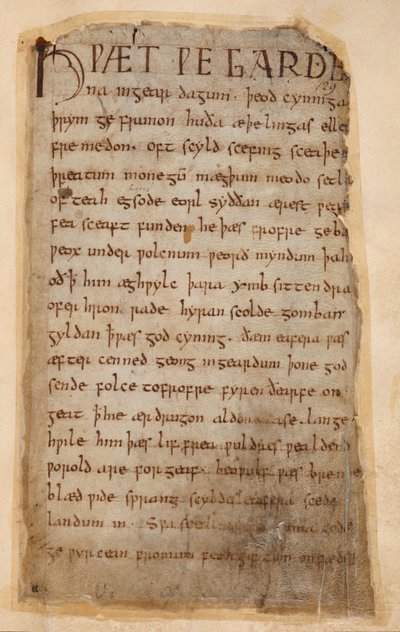 Bomuld Vitellius A.XV..132 Beowulfs begyndelse af Unknown artist