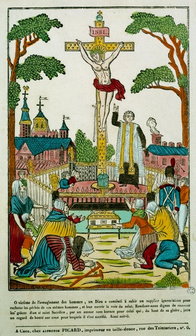 Korsfæstelse Indgravering af det 19. århundredes Paris, B.N. af Unknown artist