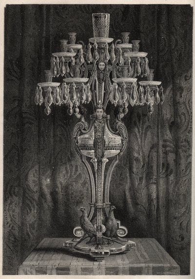 Krystal candelavre fra Baccarat fabrikken - - gravering i 