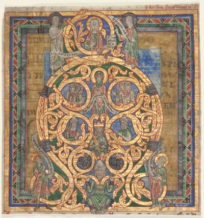 Udskæring fra et antifonarium: Indledende A[spiciens a longe]: The Tree of Jesse af Unknown artist