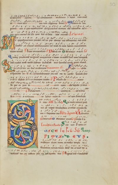 Dekoreret initial S af Unknown artist