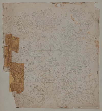 Designtegning, slutningen af det 18. århundrede af Unknown artist
