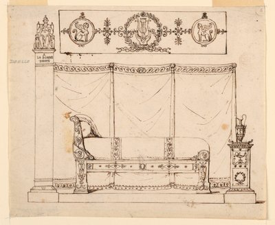 Design til soveværelsesmøbler af Unknown artist