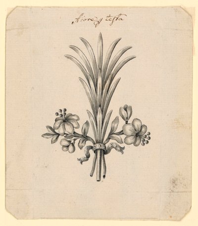 Design til blomster som hårkjole af Unknown artist
