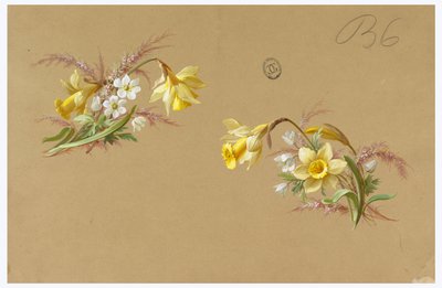 Design til tapet og tekstil: Blomster af Unknown artist