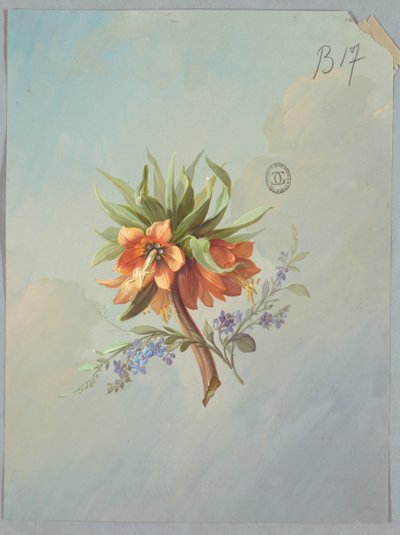 Design til tapet og tekstiler: Blomster af Unknown artist