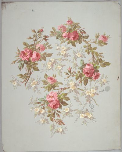 Design til tapet og tekstiler: Blomster af Unknown artist