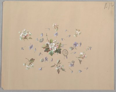 Design til tapet og tekstiler: Blomster af Unknown artist
