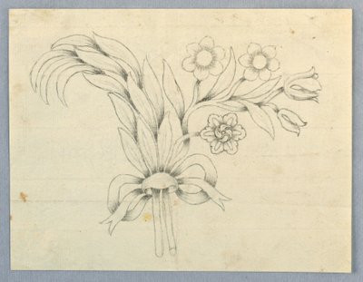 Design til en broche med blomster af Unknown artist