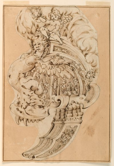 Design til en dekorativ burgonet af Unknown artist