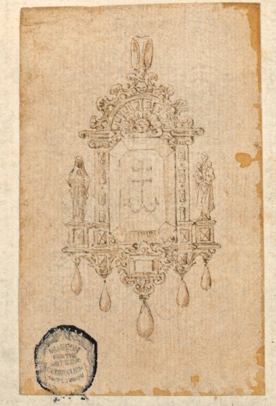 Design til et vedhæng i form af niche af Unknown artist