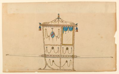 Design til en Sedan stol af Unknown artist