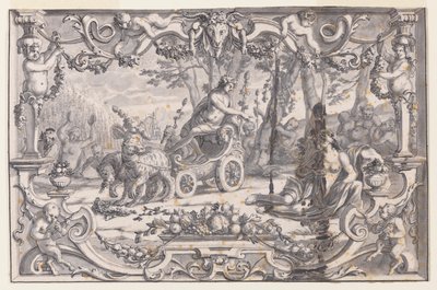 Design til et gobelin: Bacchus og Ariadne af Unknown artist