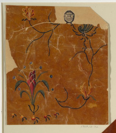 Design til et vævet stof, fragment af Unknown artist