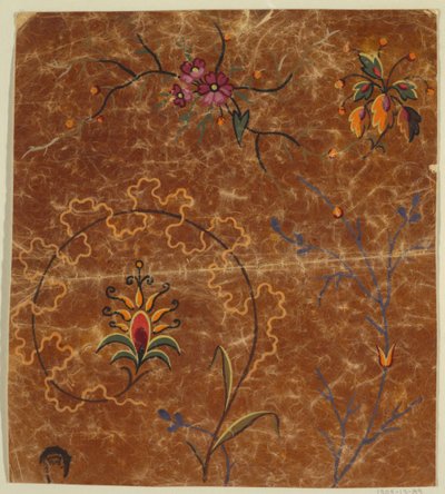 Design til et vævet stof, fragment af Unknown artist