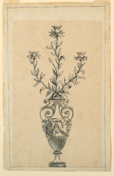 Design til en lysestage af Unknown artist