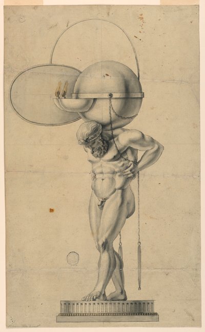 Design til en olielampe af Unknown artist