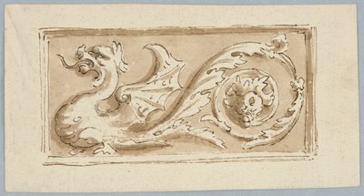 Design til dekoration af et aflangt panel af Unknown artist