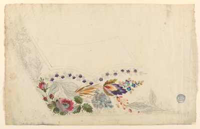 Design til broderi af en mands vest af Unknown artist