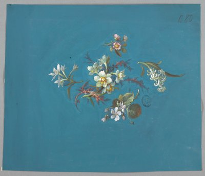 Design til tapet og tekstiler, blomster af Unknown artist