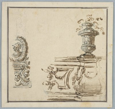 Design til arkitektonisk ornament af Unknown artist