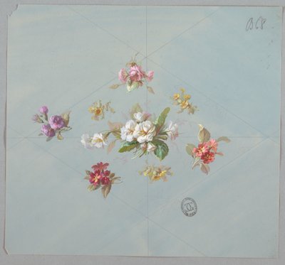Design til tapet og tekstiler: Blomster af Unknown artist