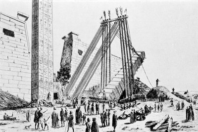 Flytning af Luxors obelisk i 1829. af Unknown artist