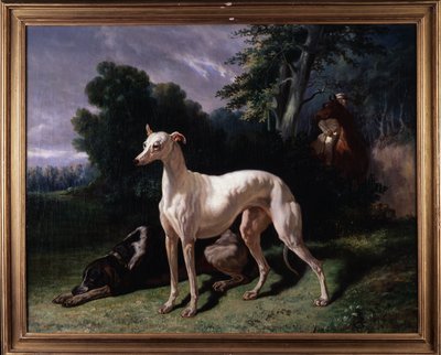Hunde (Levary) - Maleri, Olie på lærred af Unknown artist