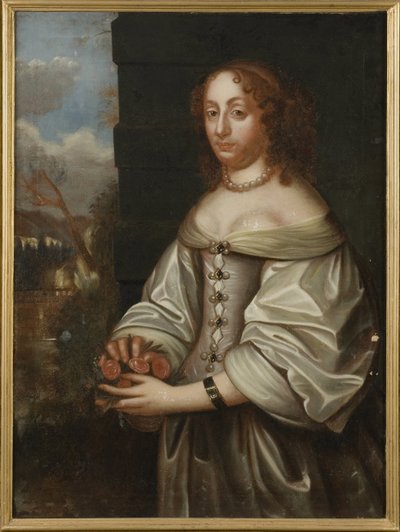 Eleonore Catherine de Deux Ponts Cleebourg, prinsesse af Sverige og landgravine af Hesse Eschwege - Portræt af grevinde Palatiner Eleonora Catherine af Zweibruecken (1626-1692), landgravine af Hesse-Eschwege, Anonym . Olie på lærred. Mål: 105x77 cm. af Unknown artist
