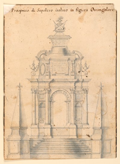 Forhøjning af et gravmonument af Unknown artist
