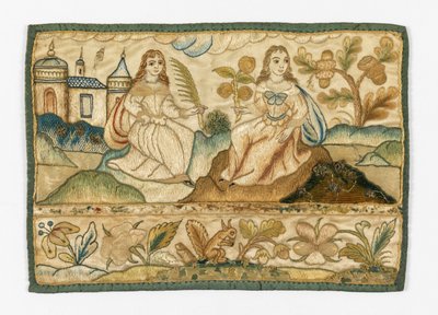 Broderet panel til kiste af Unknown artist