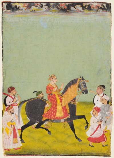 Ridesportræt af Maharana Raj Singh II af Mewar (r. 1755-62) af Unknown artist
