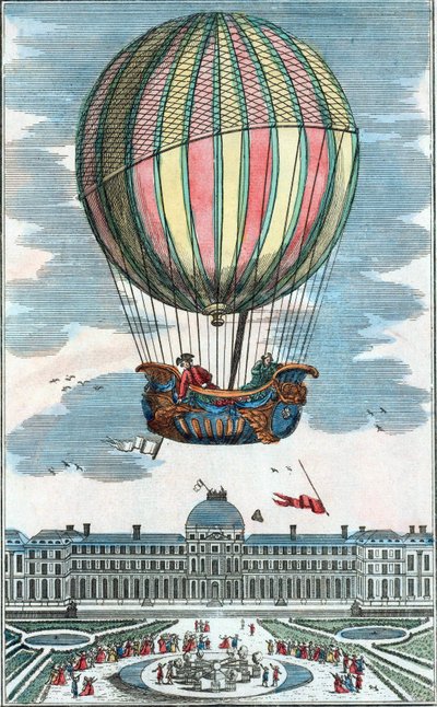 Oplevelse af Mr. Charles og Roberts aerostatiske klode i Tuileries Garden den 1. december 1783. af Unknown artist