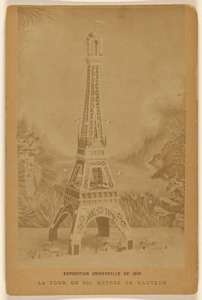 Verdensudstillingen i 1889. Det 300 meter høje tårn. af Unknown artist
