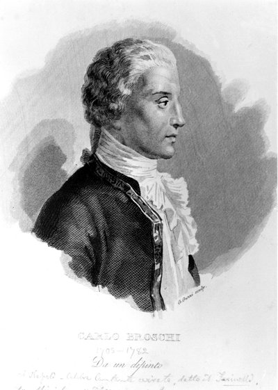 Farinelli (Carlo Broschi, dit; 1705 - 1782). af Unknown artist