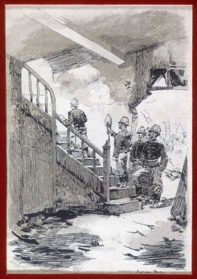 Brandmænd: brandgenkendelse - grav., n.d. af Unknown artist