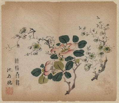 Blomstrende Prunus af Unknown artist