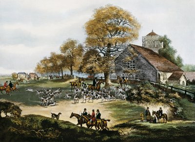Rævejagt i Surrey, Storbritannien af Unknown artist