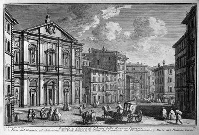 Fra kirken St. Louis (Saint Louis) af franskmændene (Chiesa di San Luigi della nazione francese) til Rom. Slutningen af det 18. århundrede. af Unknown artist