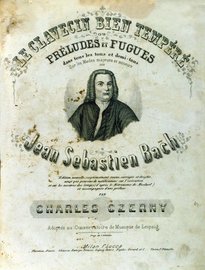 Fronstipice af "" Præludier og fuger"" af Jean Sebastien Bach (Johann Sebastian Bach af Unknown artist