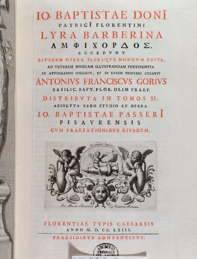 Frontispice af Lyra Barberina (gravering af Unknown artist
