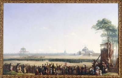 Fejring den 10. maj 1852 på Champ-de-Mars, uddeling af ørne og velsignelse af flagene af Unknown artist