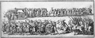 Begravelse af en pave i det 18. århundrede: begravelseskonvojen. af Unknown artist