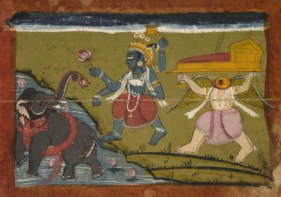 Gajendra Moksha: The Salvation of the King of the Elephants af Unknown artist