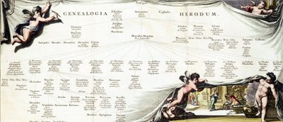 Genealogi af Herodes den Store (73 f.Kr.-4. f.Kr.), konge af Judæa - i "Palæstina" af Hadrian Relandi af Unknown artist