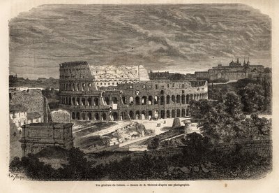 Generelt billede af Colisee, i Rom, det flaviske amfiteater færdigbygget i 80, under kejser Titus