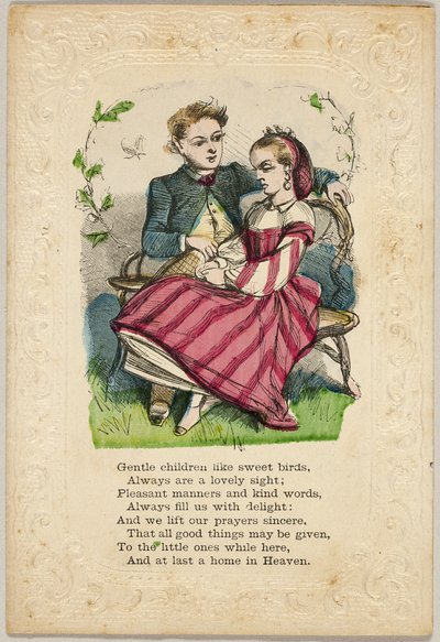 Blide børn som søde fugle (valentin) af Unknown artist
