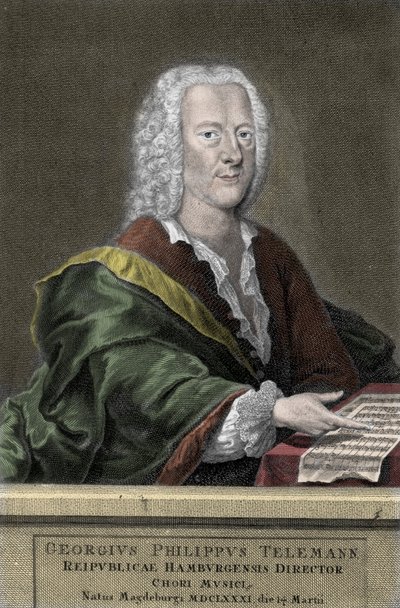 Georg Philipp Telemann (1681-1767), tysk komponist. af Unknown artist