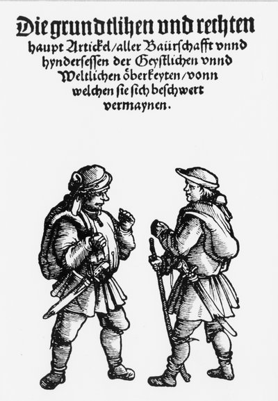 Tyske bønder bevæbnede under 1500-tallets oprør. af Unknown artist