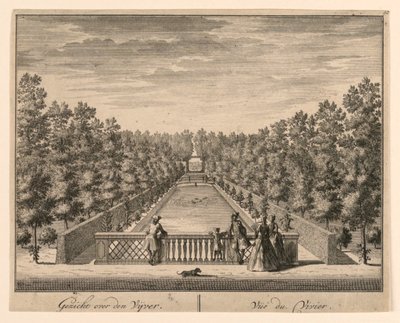 Udsigt over dammen; Vue du Vivier af Unknown artist